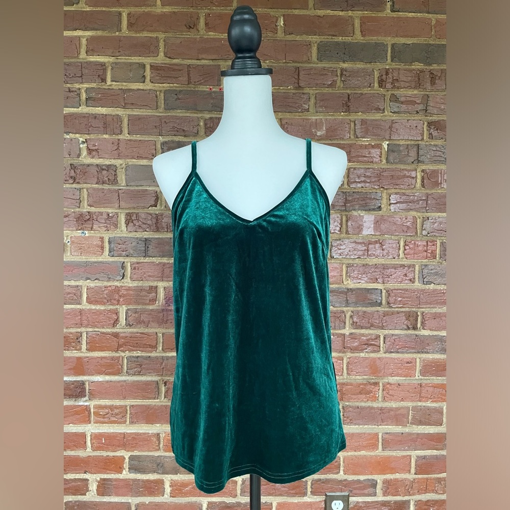 Green velvet tank